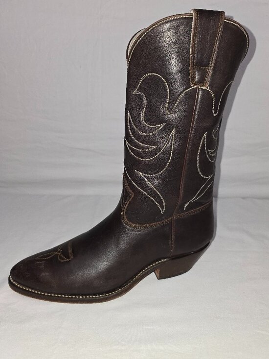Vintage Stewart 1977 Brown Leather Handmade Cowboy Boots Western Men’s Size 8 EE main image 14